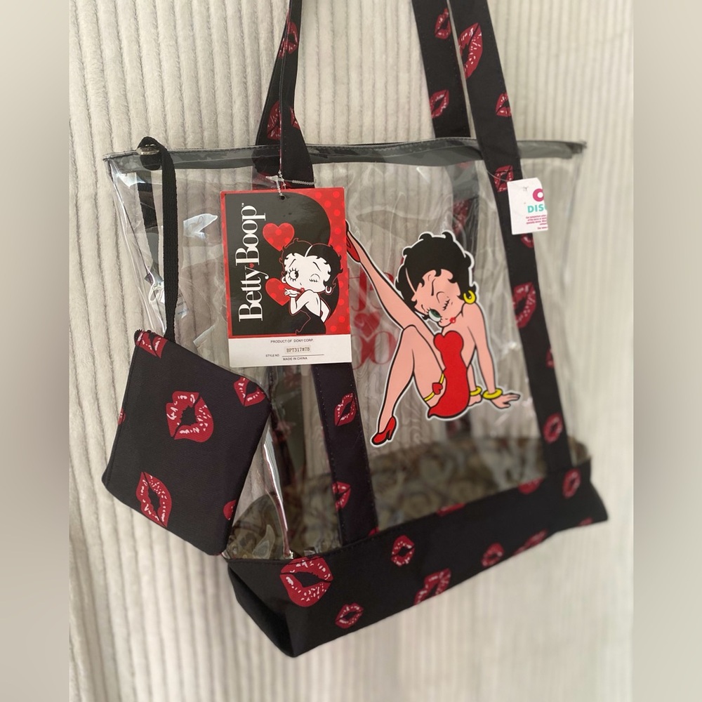 Betty Boop Clear Tote with Red and Black Accents - Picture 9 of 11